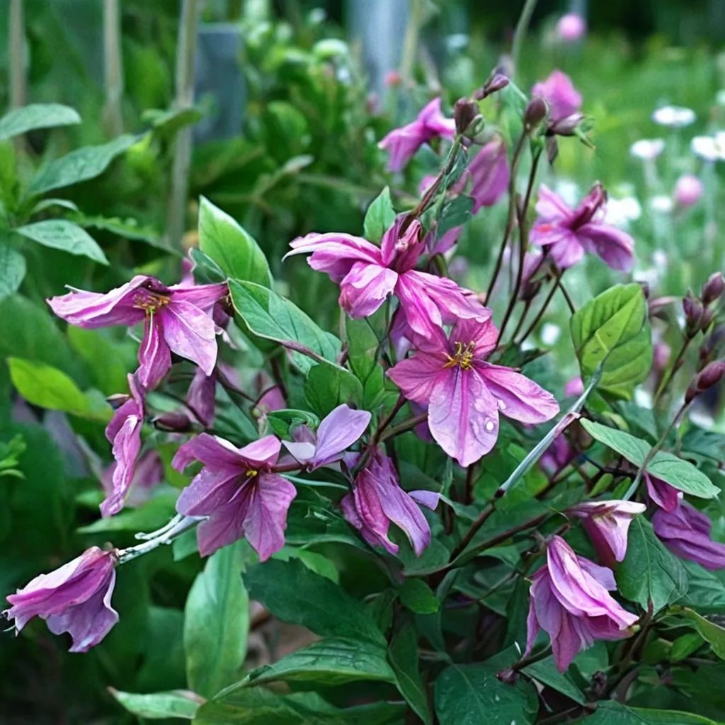 Clematis x hybrida 'Alionushka'