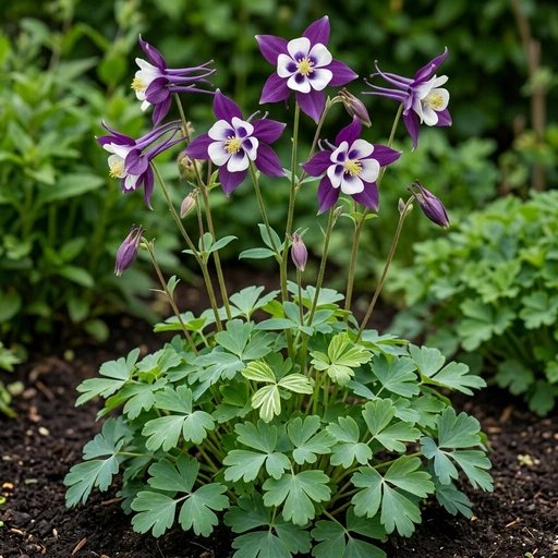 Aquilegia 'Earlybird Purple White'