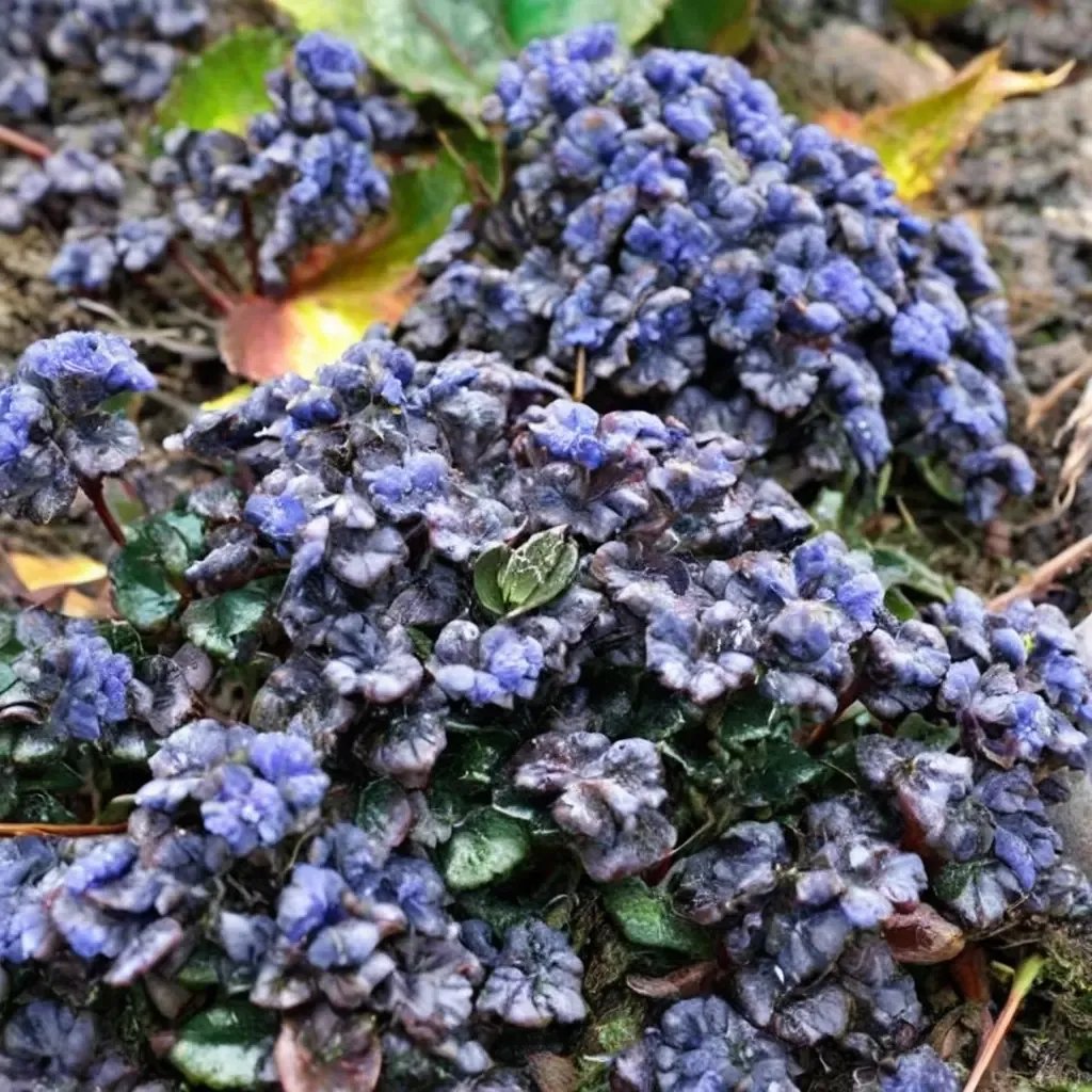 Ajuga pyramidalis 'Metallica Crispa Purpurea'