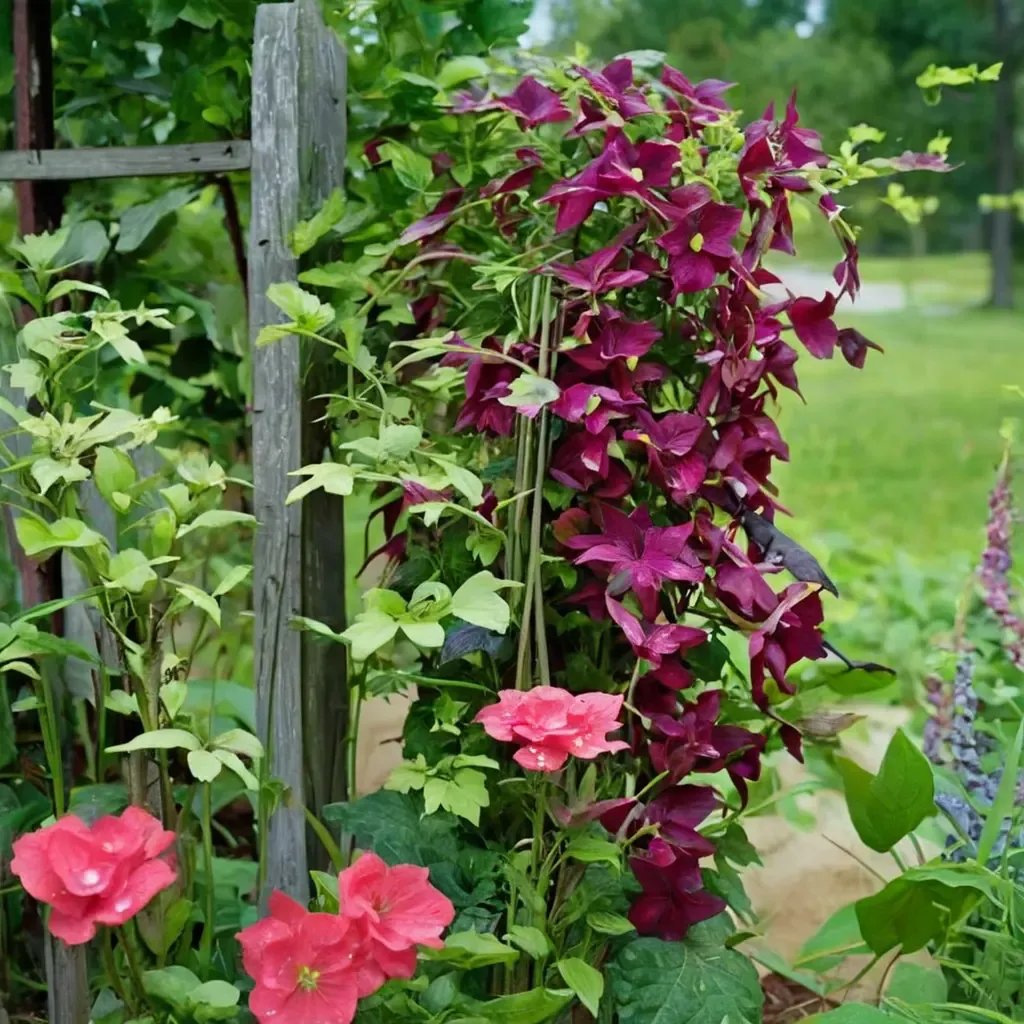 Clematis x jackmanii 'Madame Julia Correvon'