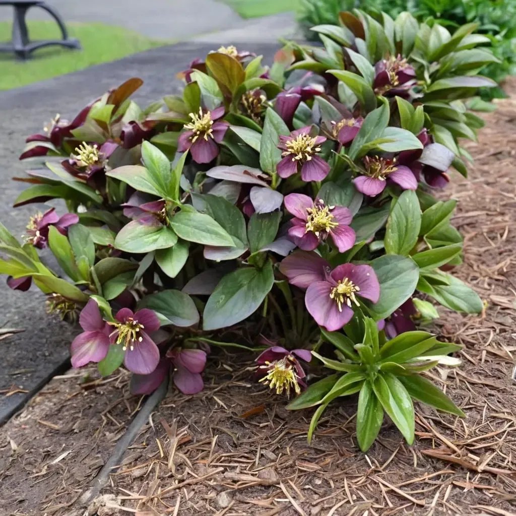 Helleborus x hybrida 'Rome in Red'