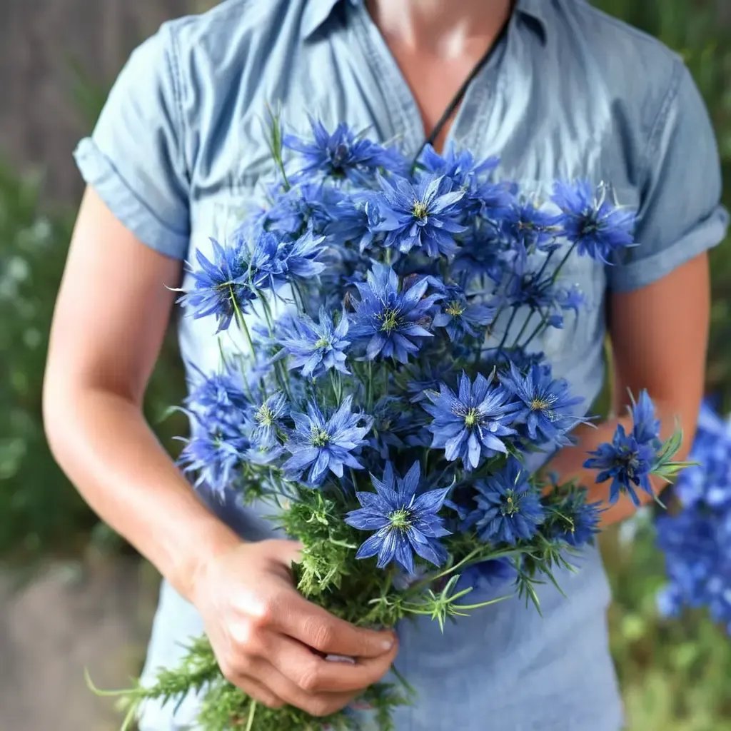 Nigella damascena 'Miss Jekyll Dark Blue'