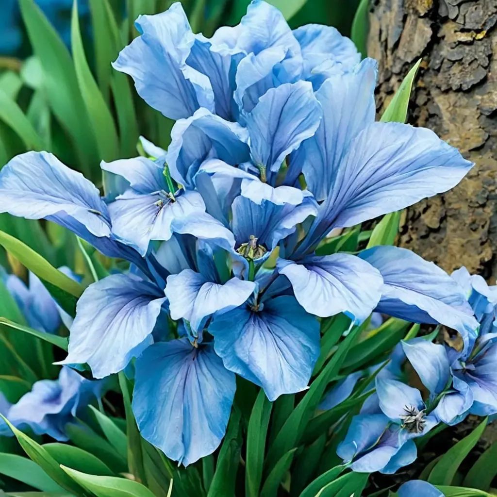 Iris x germanica 'Forever Blue Dwarf Reblooming'