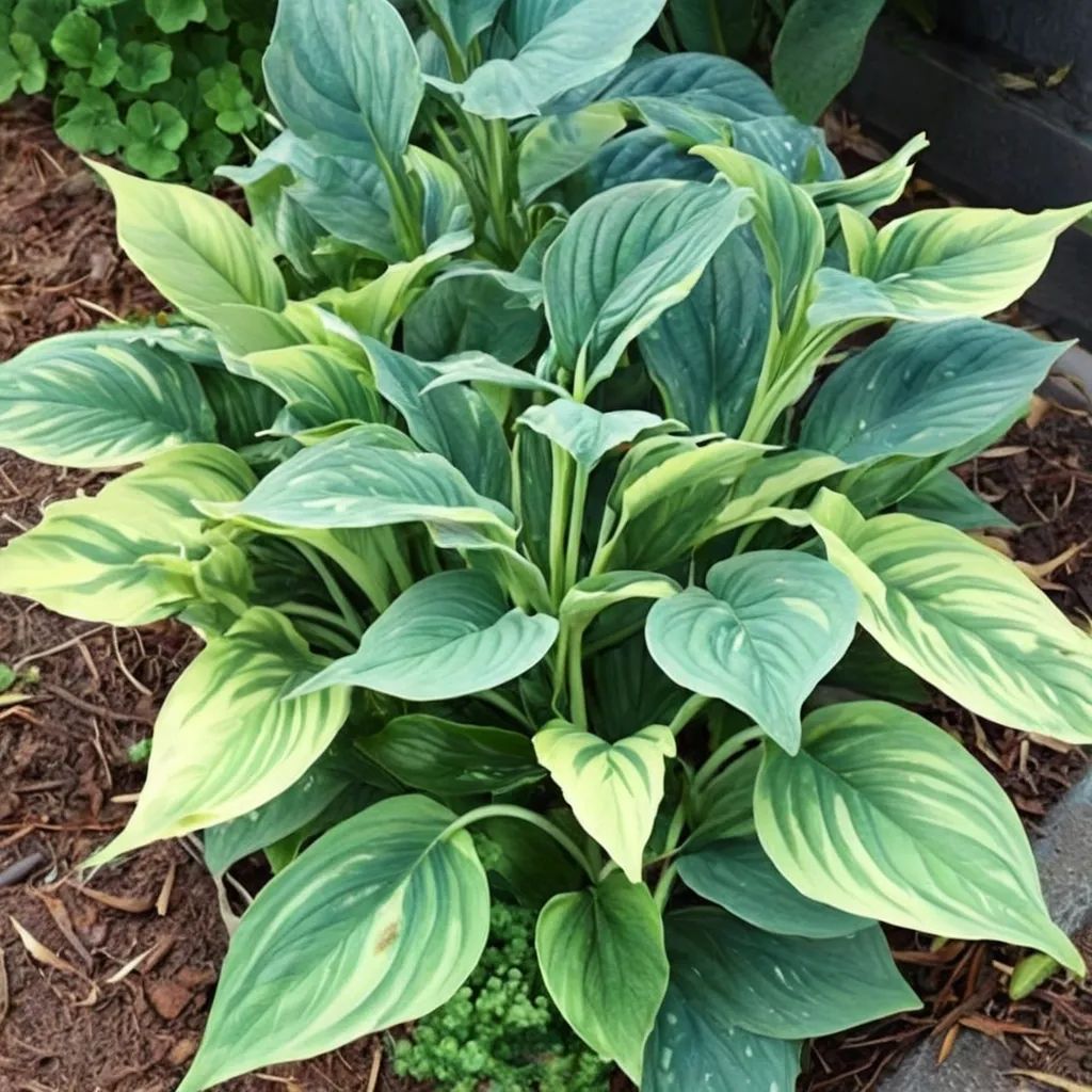 Hosta x hybrida 'Fake Lightning'