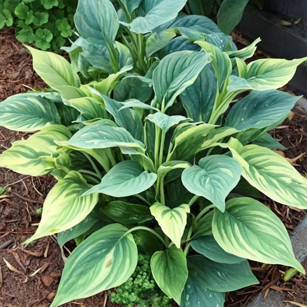 Hosta x hybrida 'Fake Lightning'