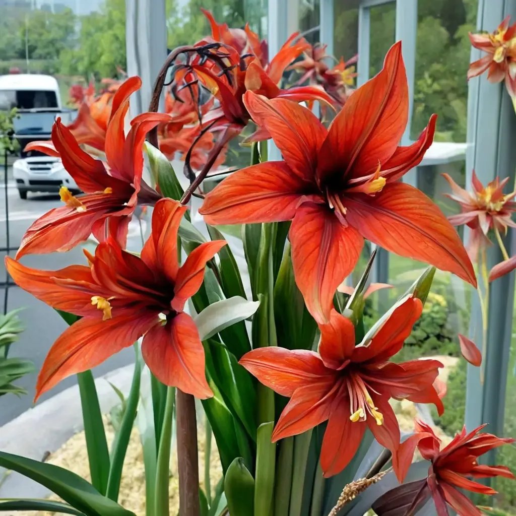 Hippeastrum x hybrida 'Red Amazone'