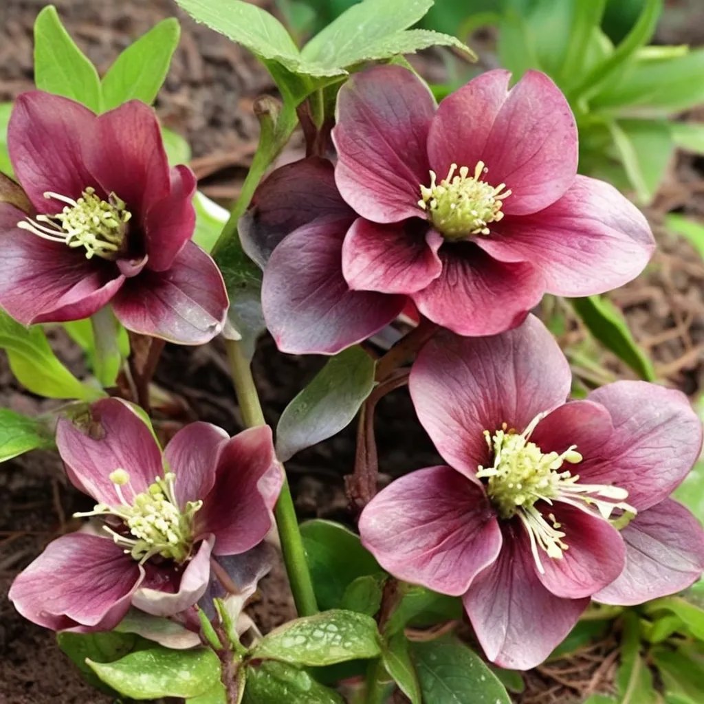 Helleborus x hybridus 'Heronswood Violet Red Strain'