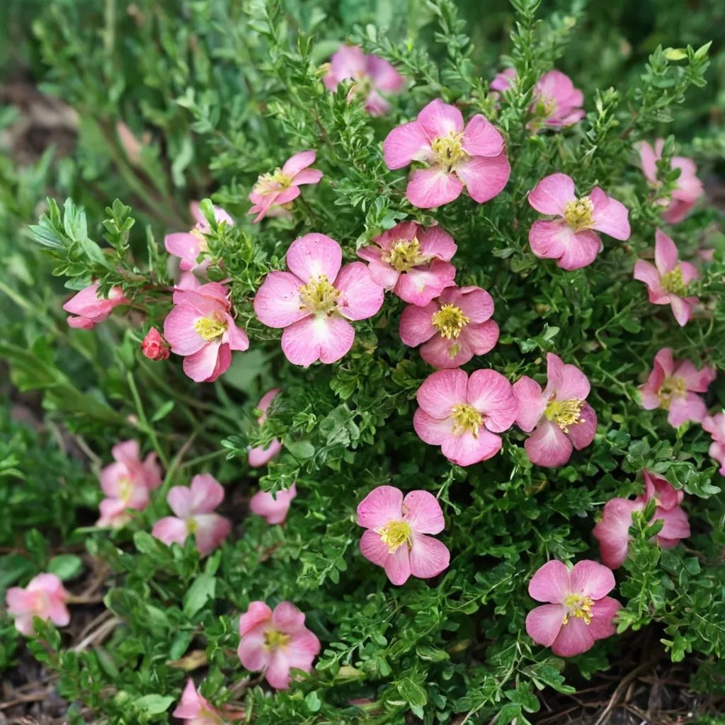 Potentilla fruticosa 'Happy Face'