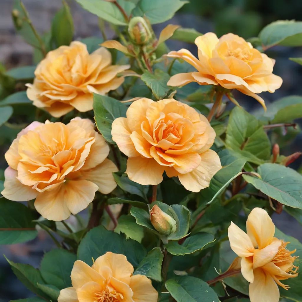 Rosa x hybrida 'RISE UP AMBERNESS'