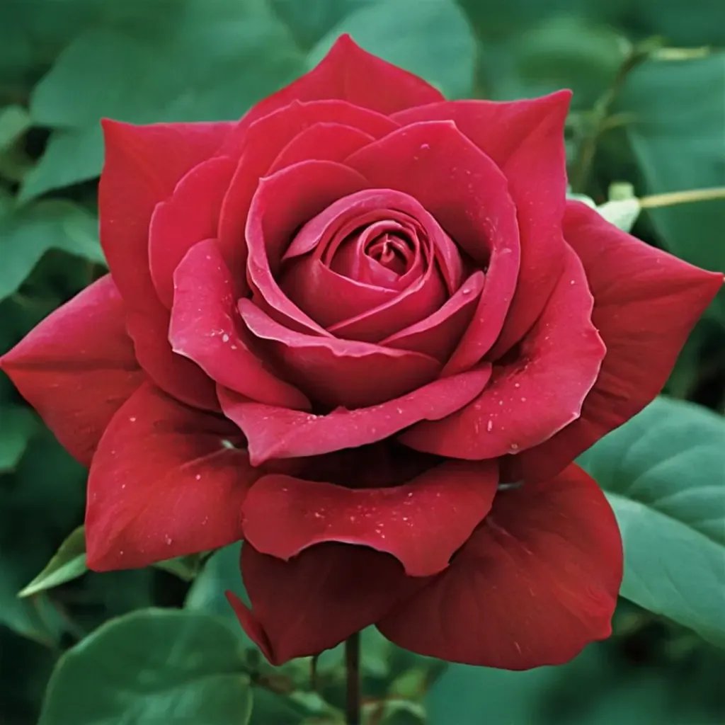 Rosa x hybrida 'Firefighter'