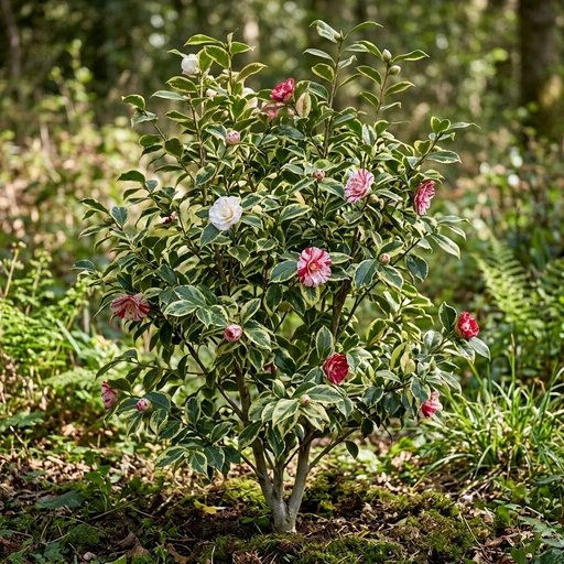 Camellia japonica 'Tricolor'
