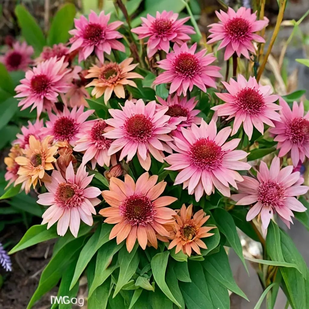 Echinacea purpurea 'Double Dipped Rainbow Sherbet'
