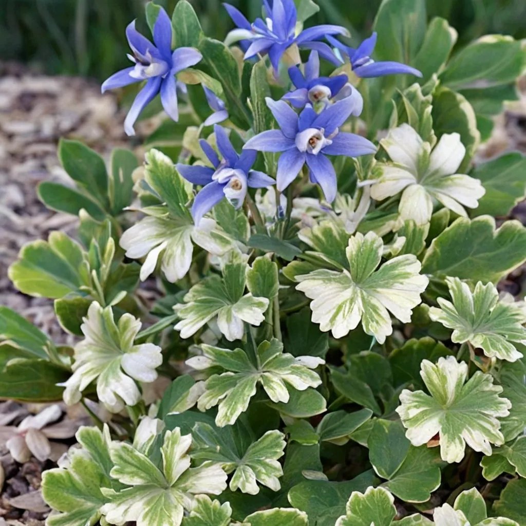 Aquilegia flabellata 'Silver Edge'
