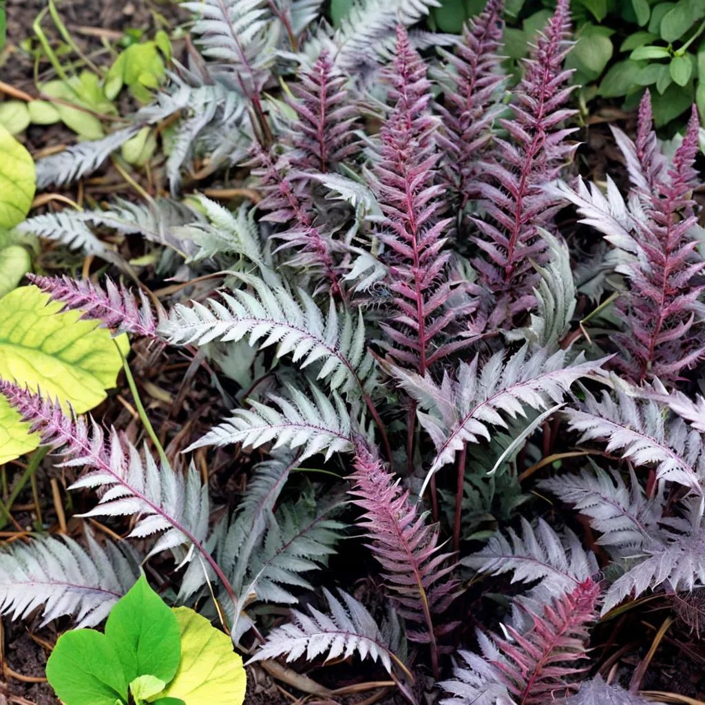Athyrium niponicum 'Burgundy Lace'