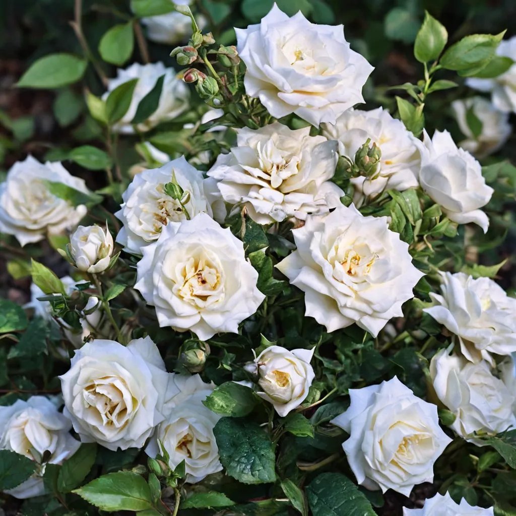 Rosa x hybrida 'White Drift'