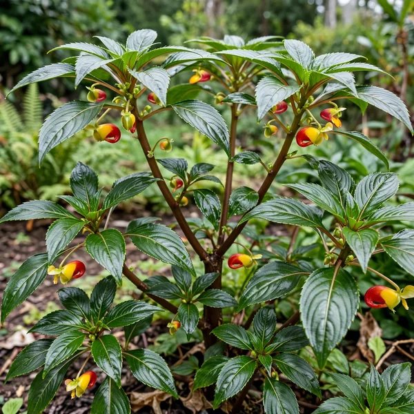 Impatiens niamniamensis 'African Queen'