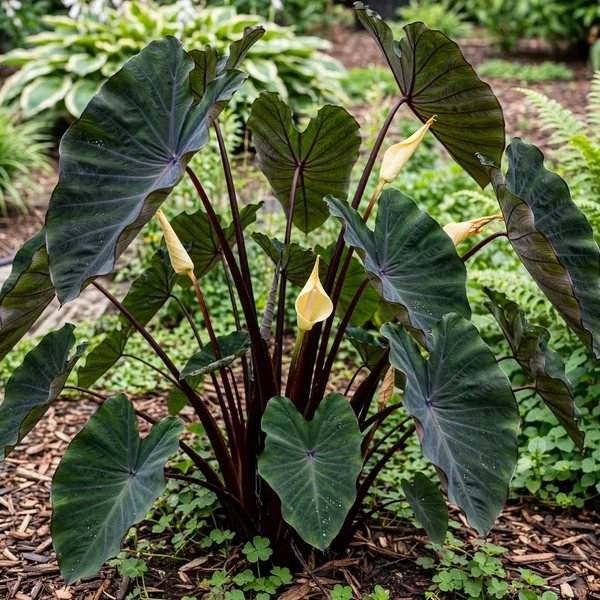 Colocasia esculenta 'Burgundy Stem'