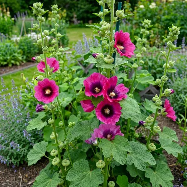 Alcea rosea 'Halo Cerise'