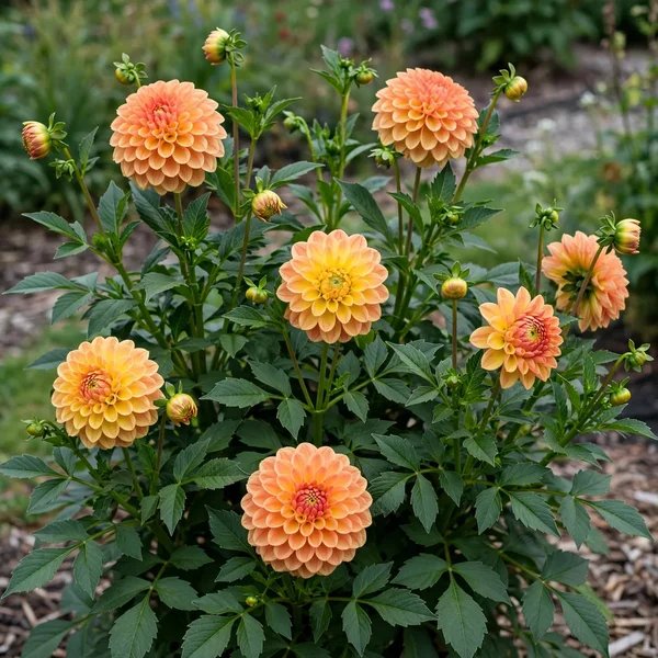 Dahlia x hybrida 'Hillcrest Sunfusion Giant Ball'
