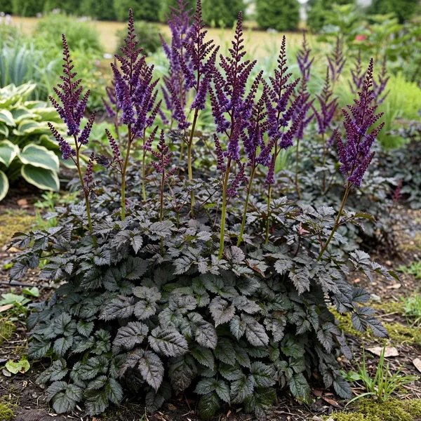 Astilbe chinensis 'Black Pearls'