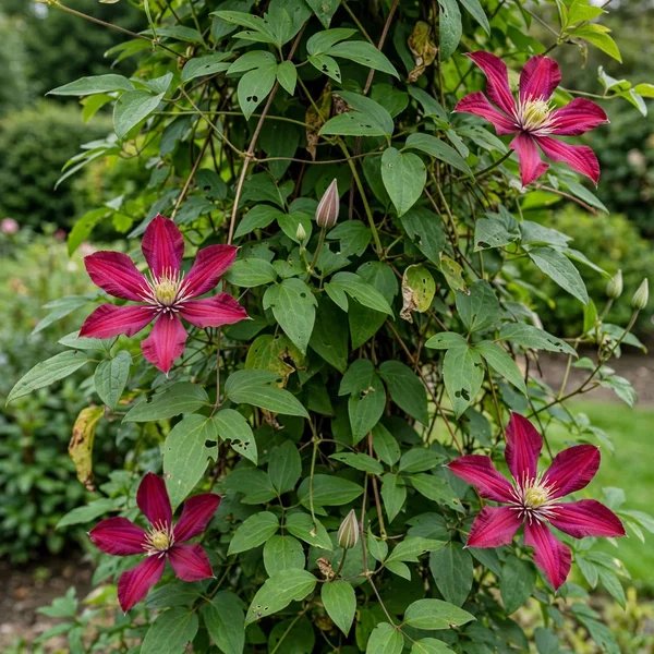 Clematis x jackmanii 'Barbara Harrington'