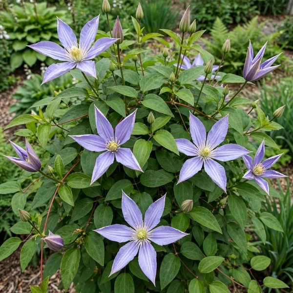 Clematis x hybrida 'Kasugai'