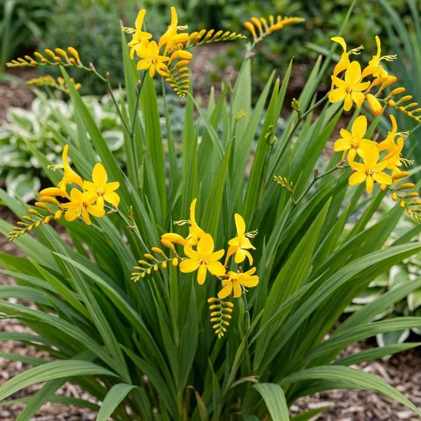 Crocosmia x crocosmiiflora 'Walberton Yellow'