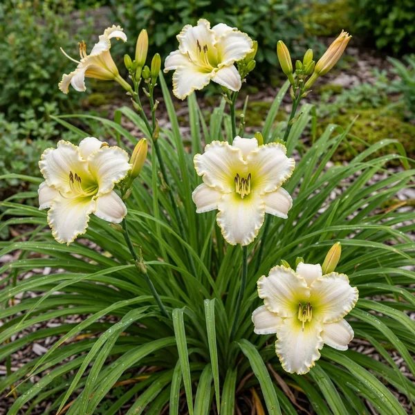 Hemerocallis x hybrida 'Early Snow Reblooming'