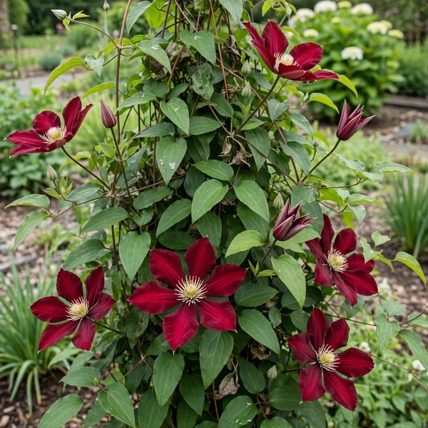 Clematis x hybrida 'Rebecca'