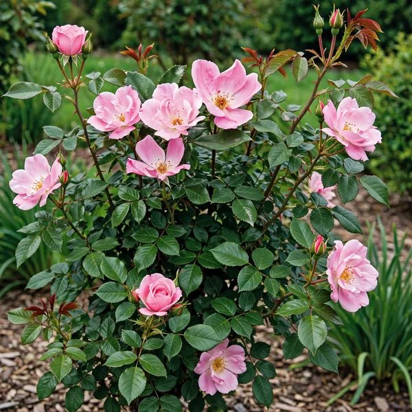 Rosa x hybrida 'Blushing Knock Out'