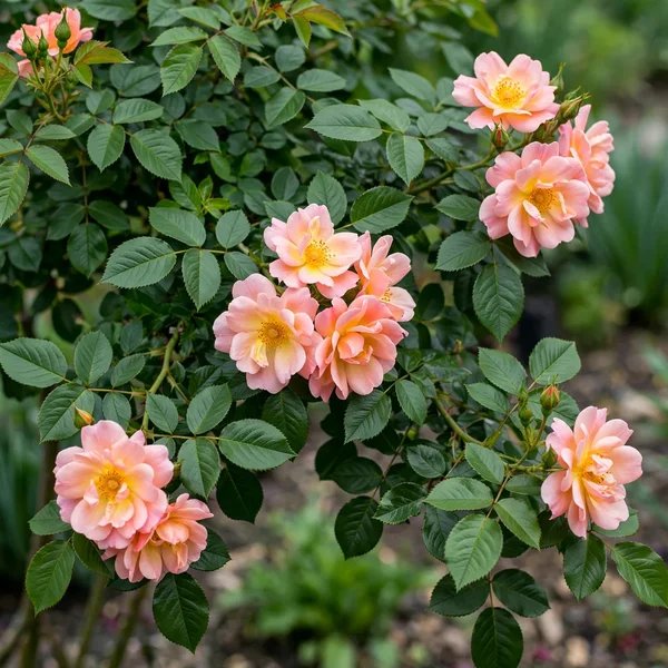 Rosa x hybrida 'Peachy Knock Out'