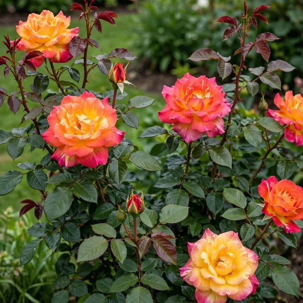 Rosa x hybrida 'Joseph's Coat'