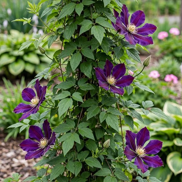 Clematis x hybrida 'The Vagabond'