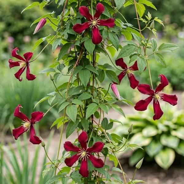 Clematis x jackmanii 'Madame Julia Correvon'