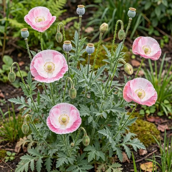 Papaver x hybrida 'Afghan Pink and White'