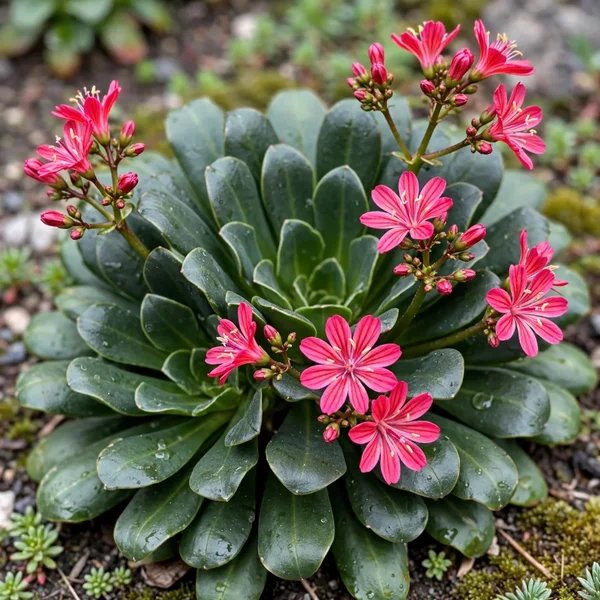 Lewisia cotyledon 'Elise Ruby Red'